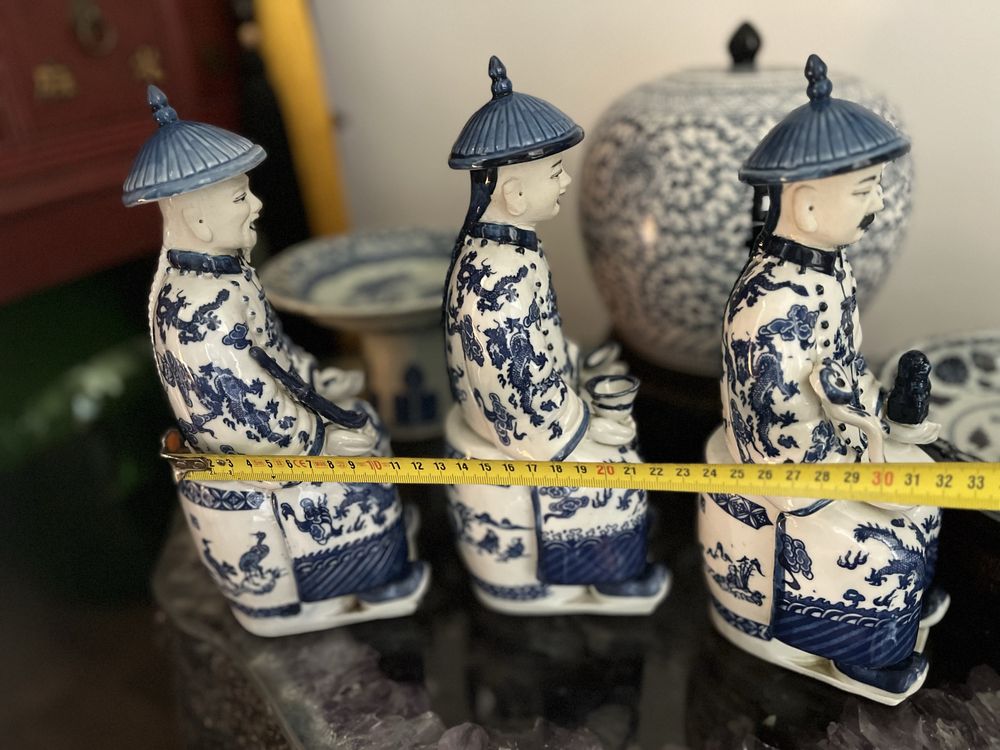 Estatuas Porcelana dignitários chineses