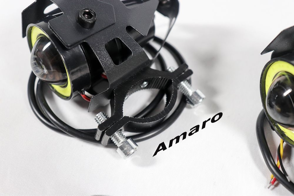 2 Farois/Luzes Led Auxiliares Com Angel Eyes e Interruptor Para Moto| NOVOS