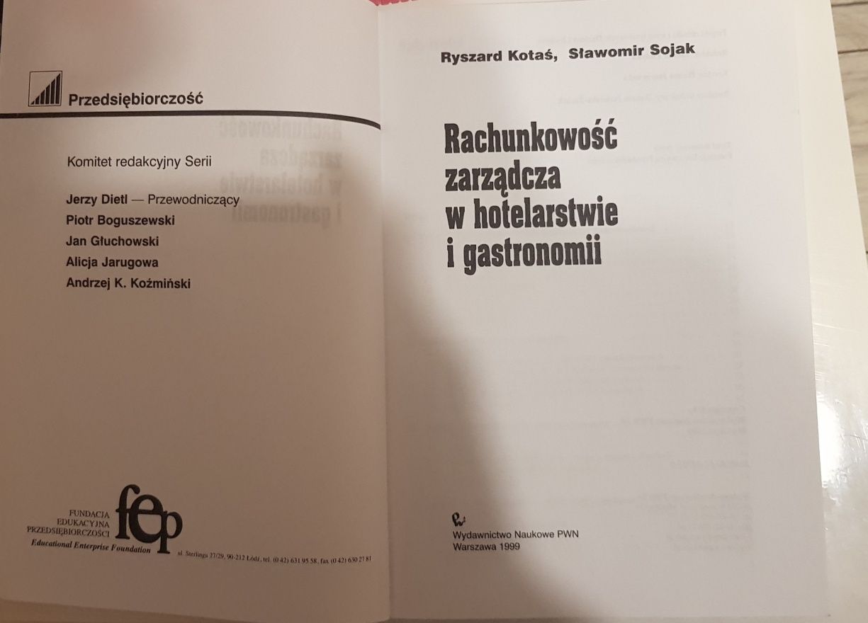 Rachunkowość zarządcza w hotelarstwie i gastronomii