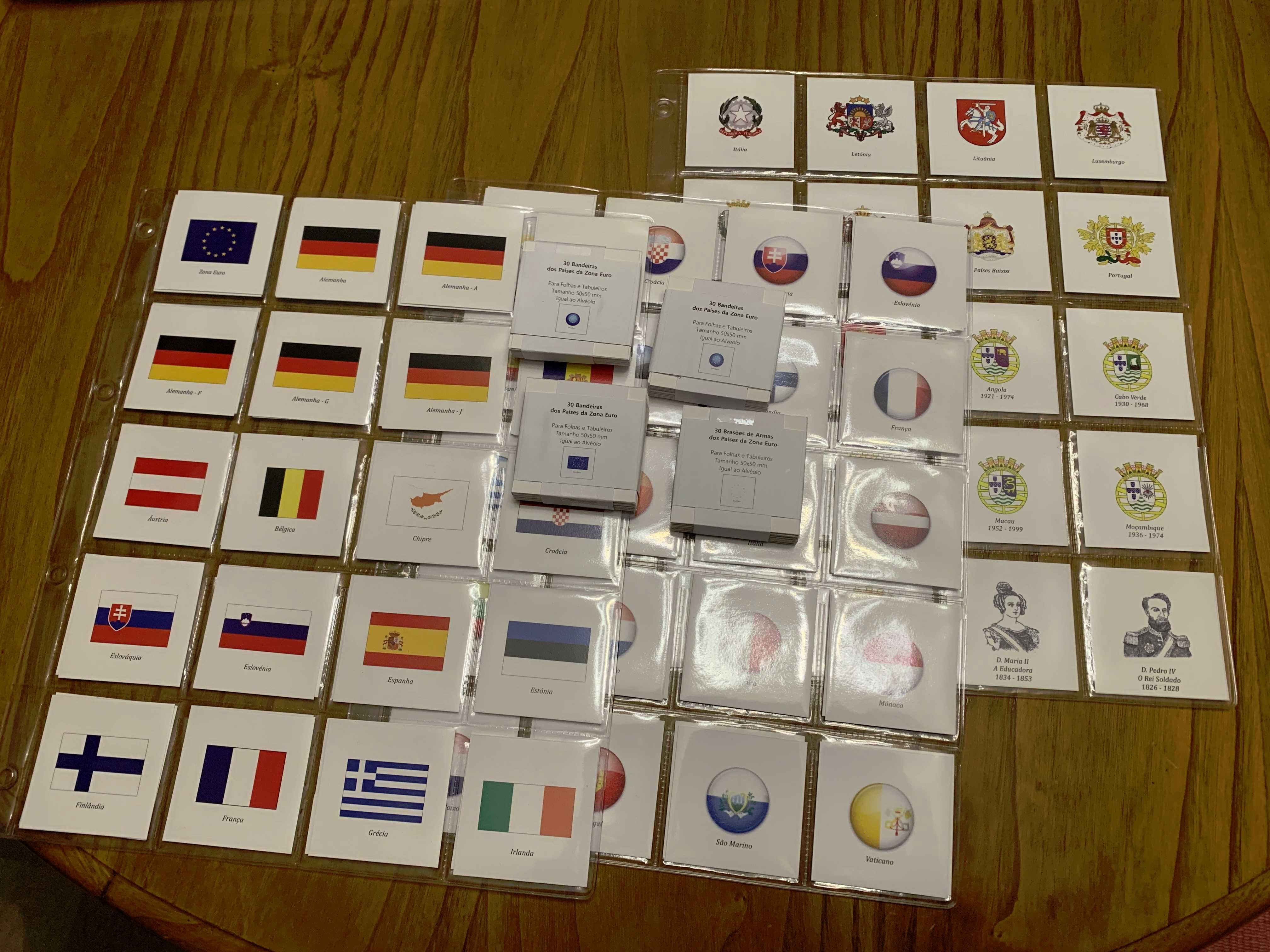 Conjunto Bandeiras Zona Euro - 50x50 mm - Versão 3