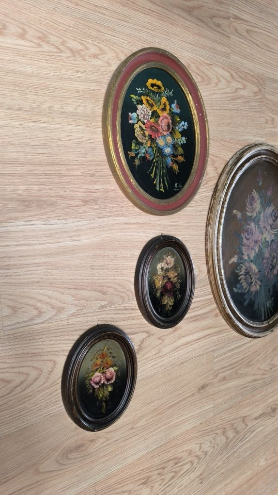 Conjunto 8 Quadros Vintage Florais – Pinturas e Impressões Antigas