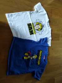 2 koszulki t-shirt strażak Sam 122 cm