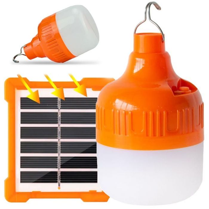 Кемпинговая лампа с солнечной панелью 80W Аккумуляторный фонарь LED