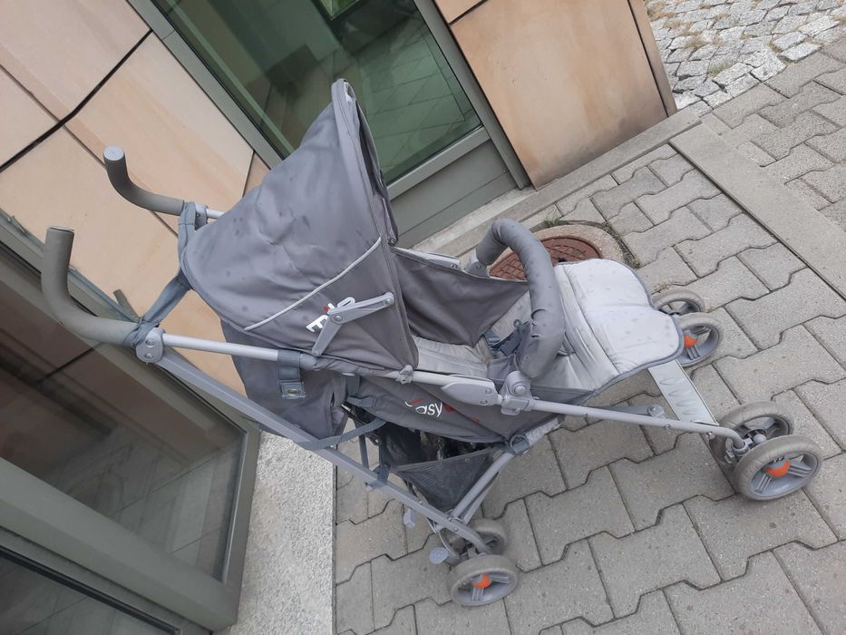 Wózek spacerowy składany dziecka niemowlaka Easy Go Milo lekki szary