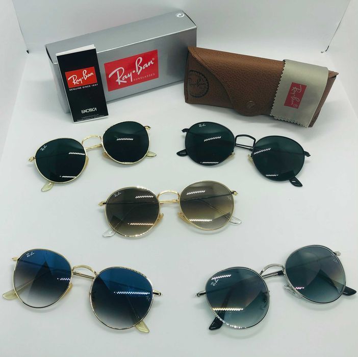 Солнцезащитные круглые очки Ray Ban Round Metal 3447 54мм стекло (mix)