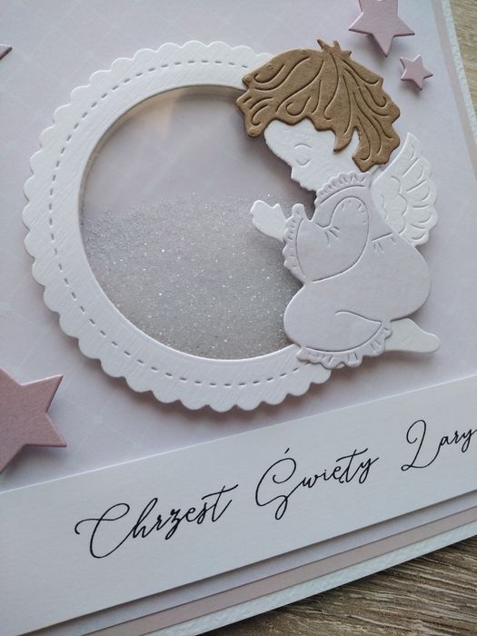 Kartka z okazji Chrztu Świętego. Shaker box. Personalizacja w cenie.