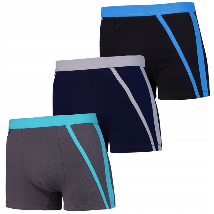 Bokserki Majtki Męskie Bawełna Klasyczne Gładkie Moraj Zestaw 3Pak 4XL