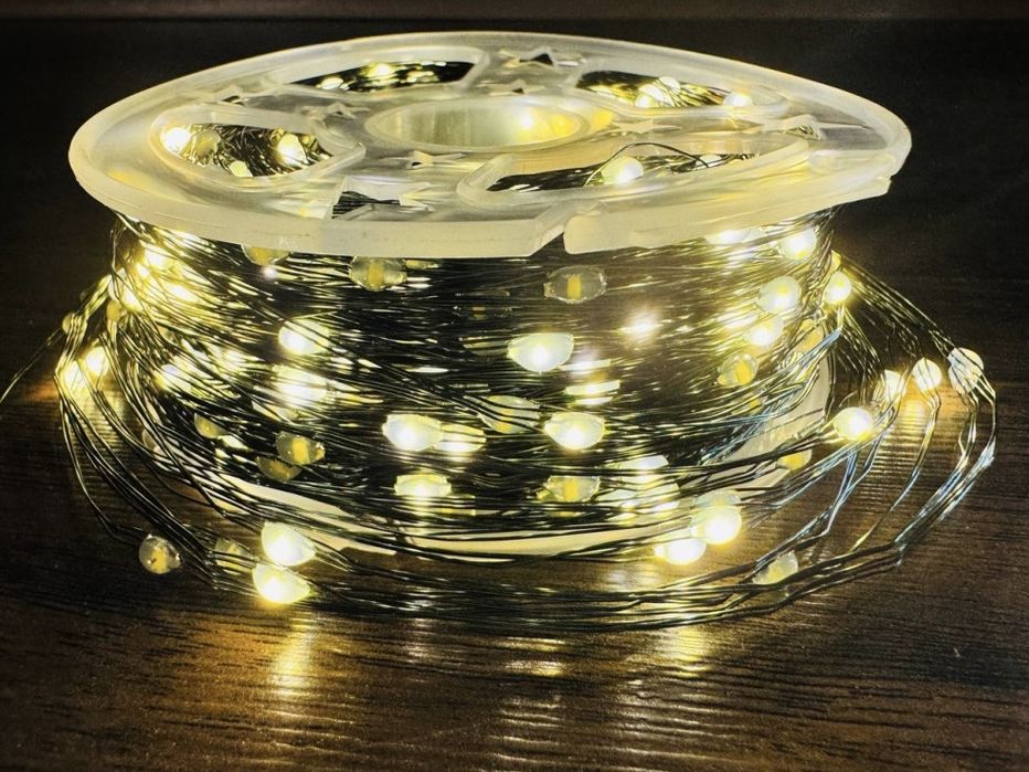 Гирлянда Капля Росы 100 м тепло-белый свет ( премиум качество)