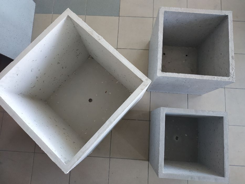 Donice Betonowe, Donice z Betonu Architektonicznego, 60x60x60 PROMOCJA