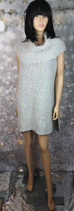 Sweter/golf szary długi bez rękawów, Tu 16