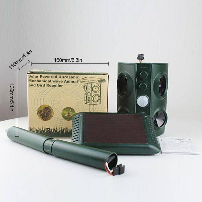 Вуличний ультразвуковий відлякувач гризунів із сонячною панеллю