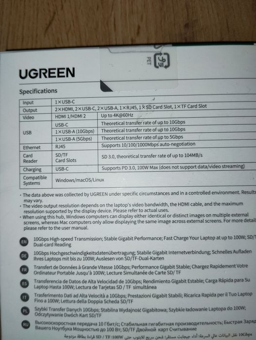 Hub Ugreen 10 in 1 stacja dokująca
