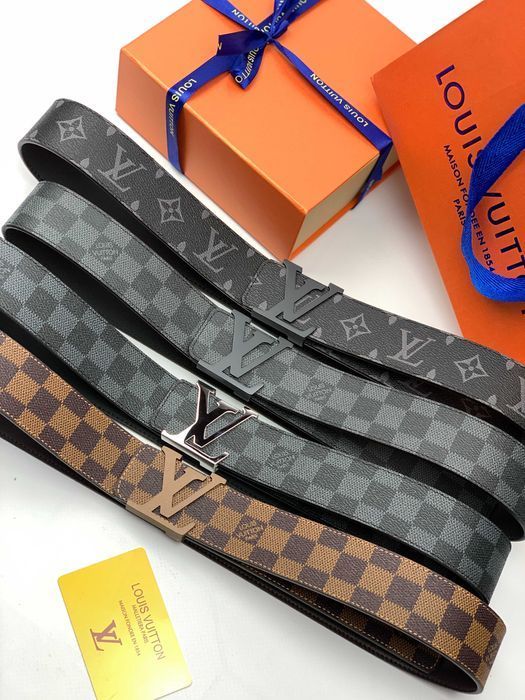 Мужской коричневый ремень Louis Vuitton пояс Луи Виттон r118