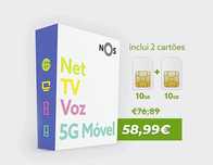 Serviço fibra com 2 Cartões