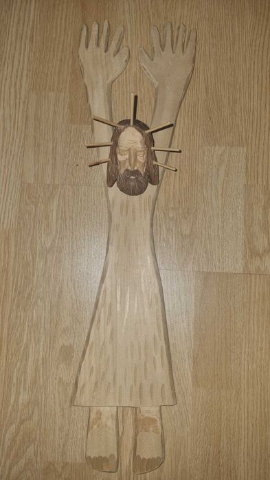 Zbawiciel | Rzeźba drewniana ludowa wisząca | Beskid Żywiecki