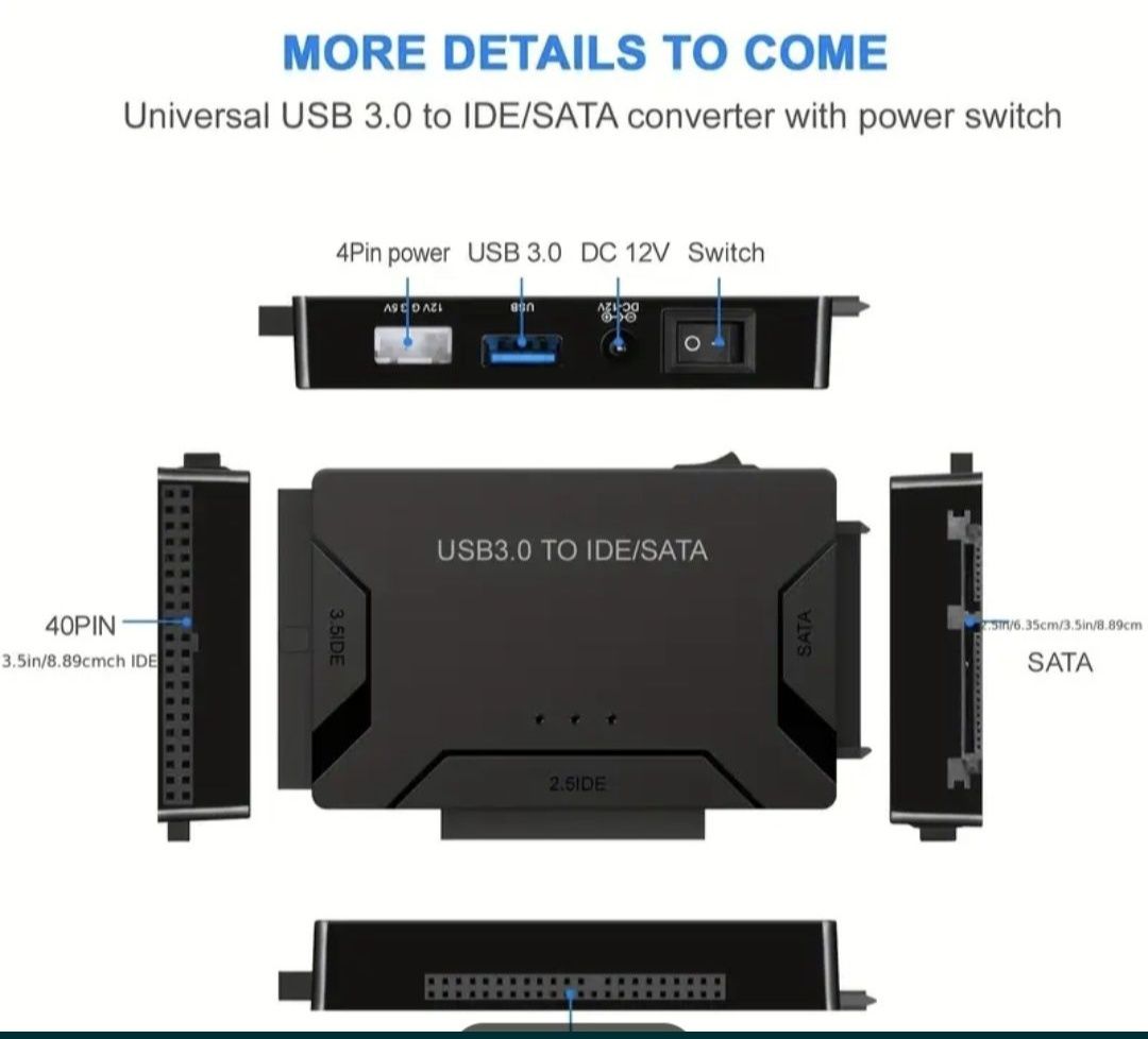 Adapter USB 3.0 do HDD i SSD 2.5" 3.5" IDE SATA