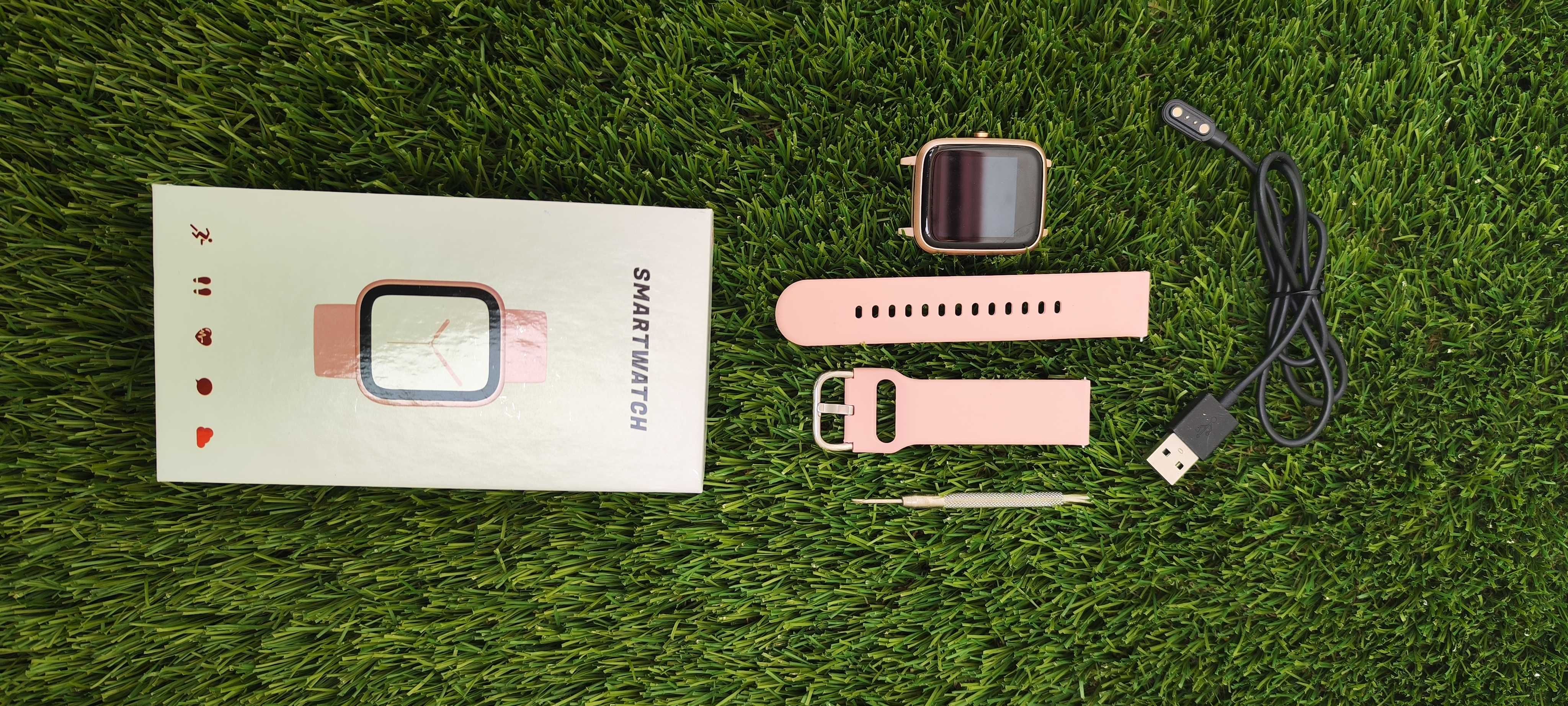 Relógio digital rosa com caixa original