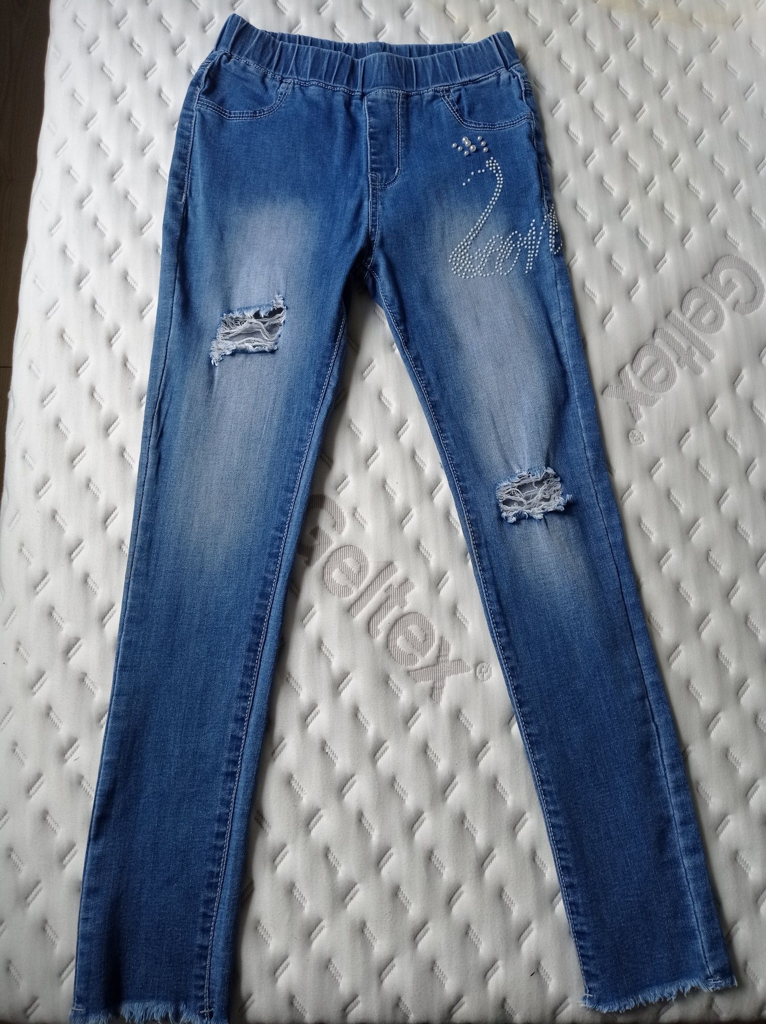 Spodnie legginsy jeansowe rozmiar 146-152 cm