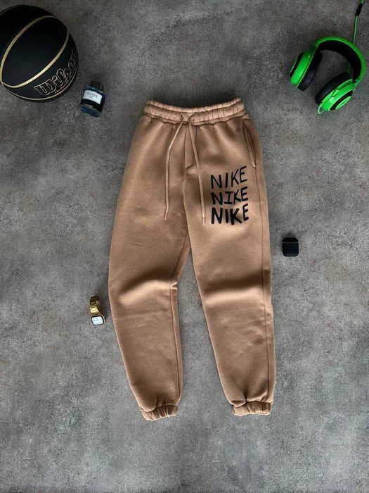 Штани на флісі Nike Beige спортивні чоловічі i57/102-P