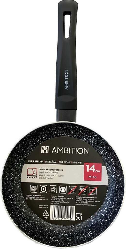 Mini PATELNIA AMBITION 14 cm Non-Stick 3 kolory Kremowa SZARA CZARNA