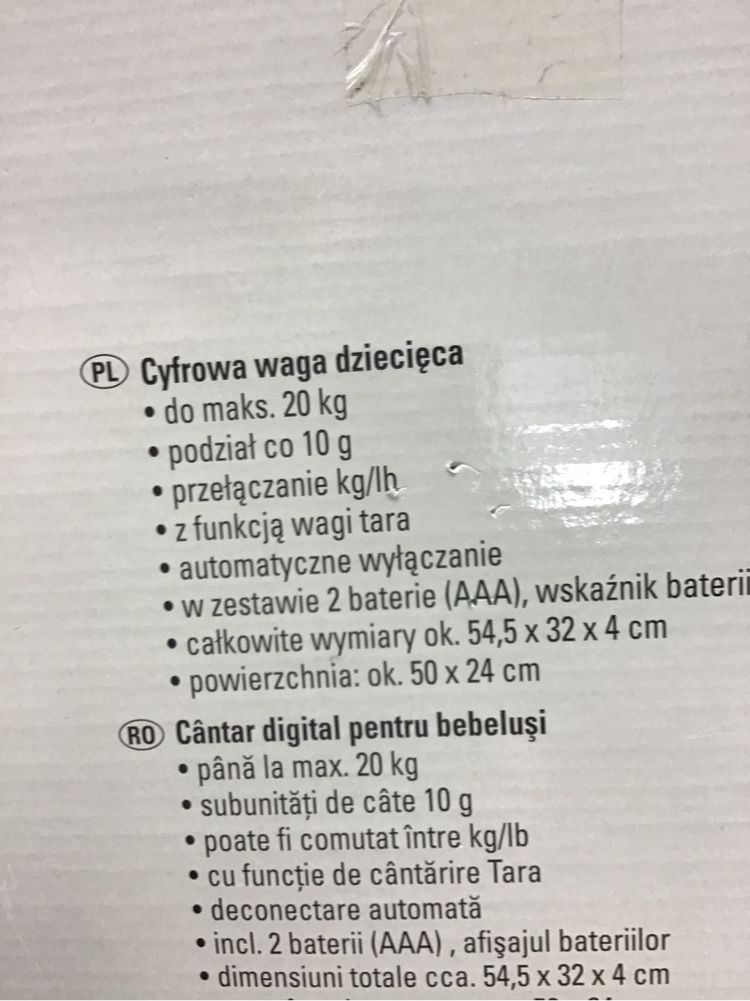 Waga elektroniczna na dziecko