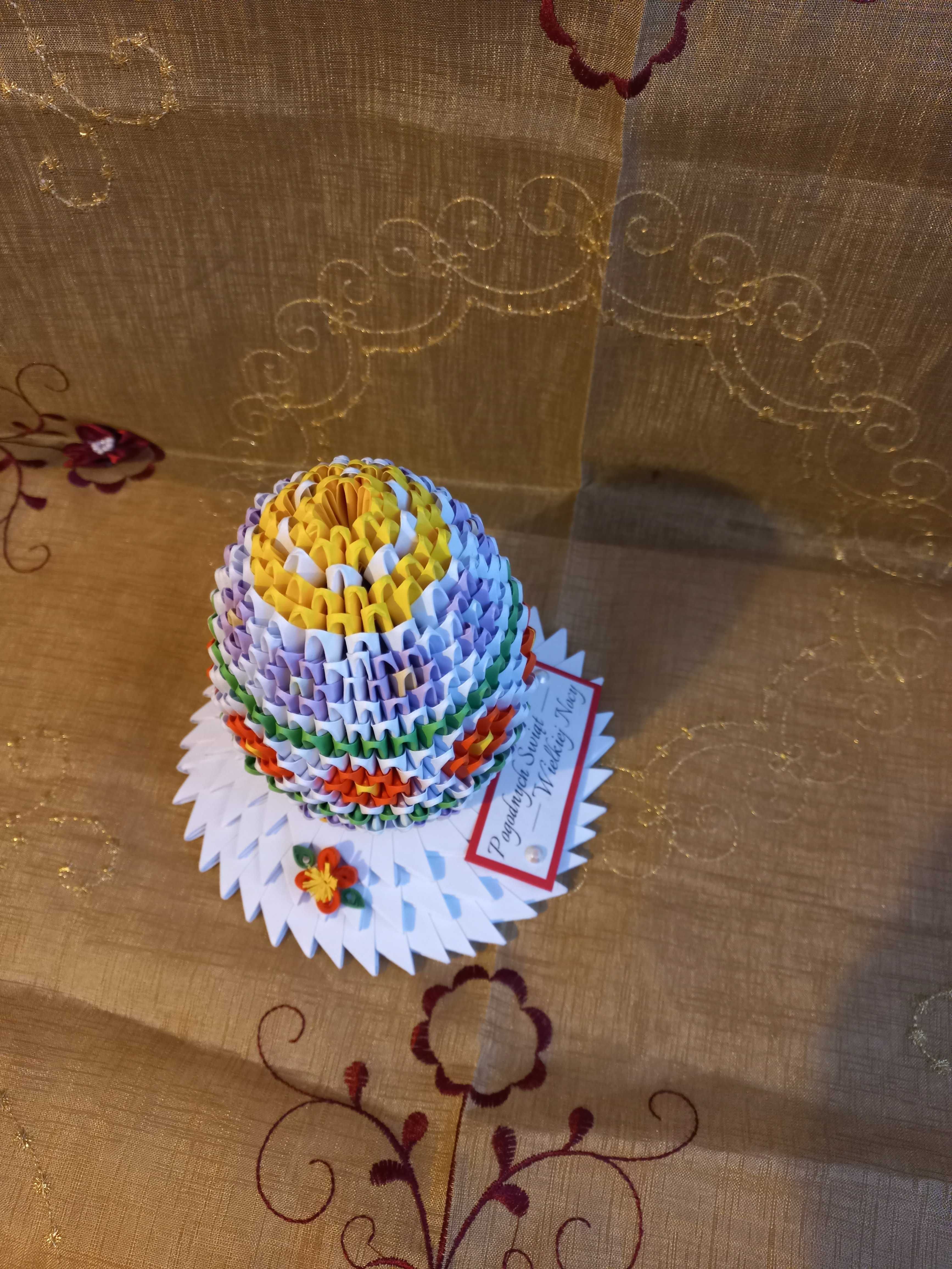 Pisanka Wielkanocna- rękodzieło origami- prezent dekoracja