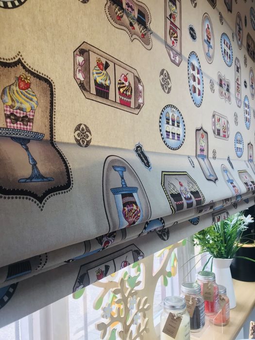 Roleta Rzymska na okno Babeczki Najwyższa jakość 250x185cm 3 wielkości