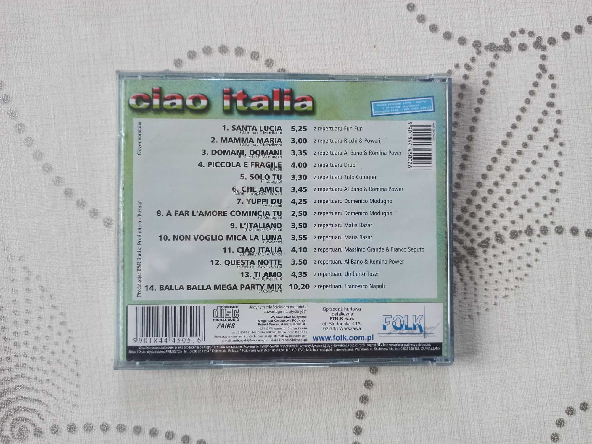 ciao italia płyta CD włoskie hity stare przeboje