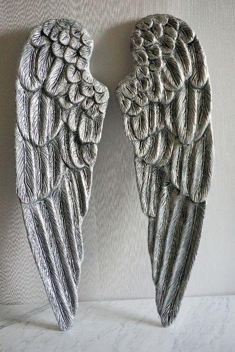 Skrzydła anioła dekoracja ścienna XL srebrne