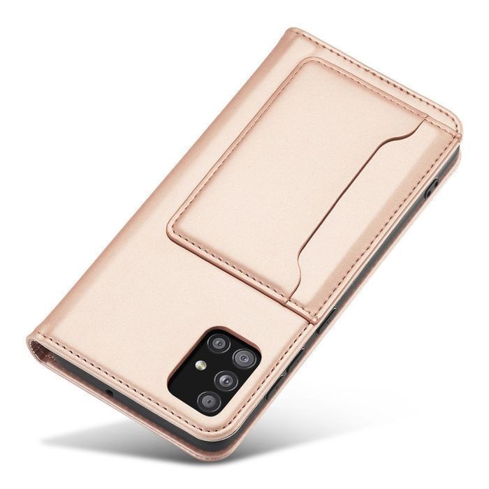 Etui Portfel Magnet Card Case do Samsung A52 5G w różowym odcieniu