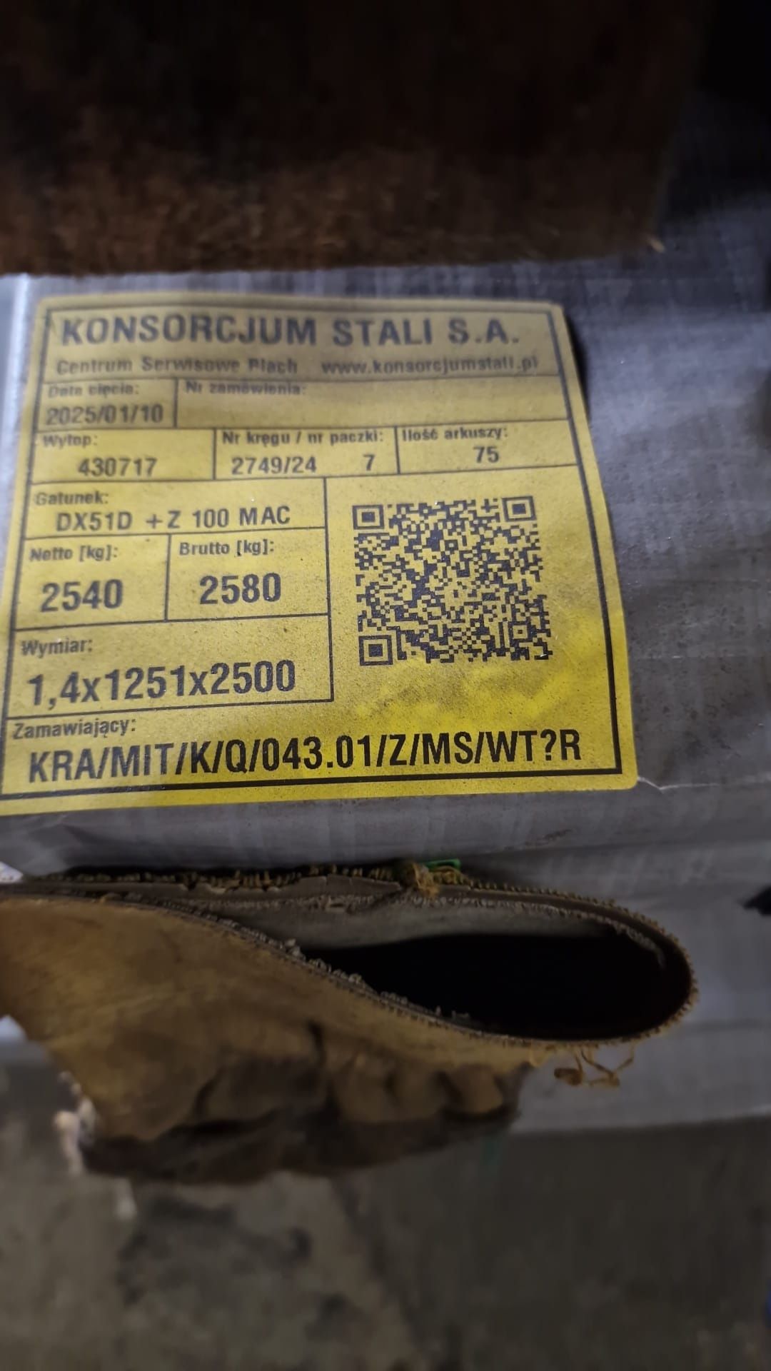 Blacha ocynk DX51D+Z 100 MAC – 1,4x1251x2500 – 3,50 zł/kg*
