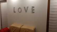 Napis HOME LOVE ozdoba na ścianę metalowa HandMade