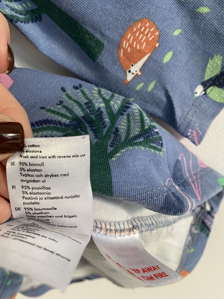 Sukienka tunika lindex borsuki króliki 62 niebieska