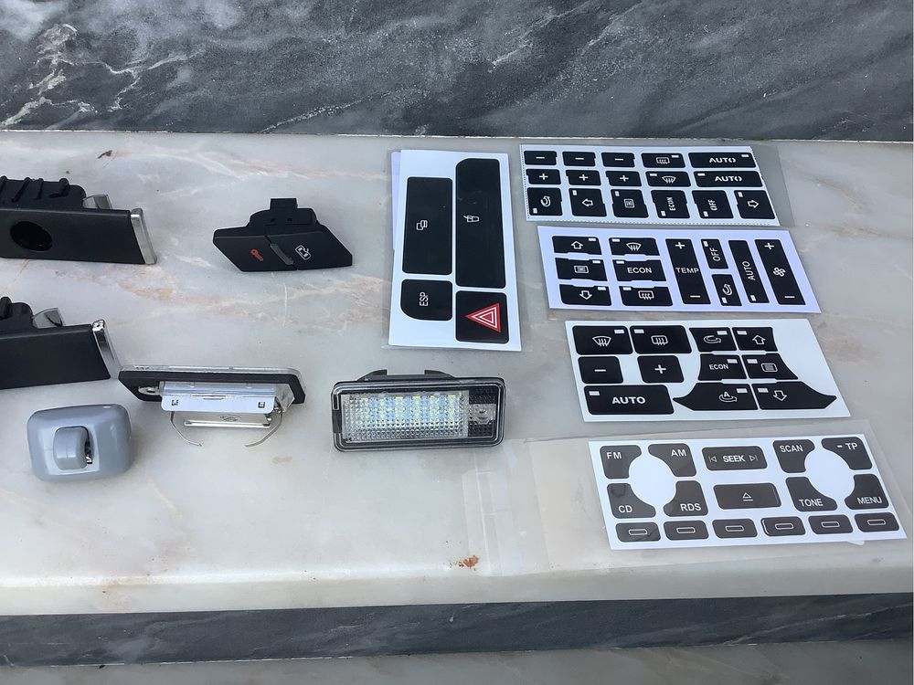 audi kit reparacao climatronic radio manete porta luvas clip palas