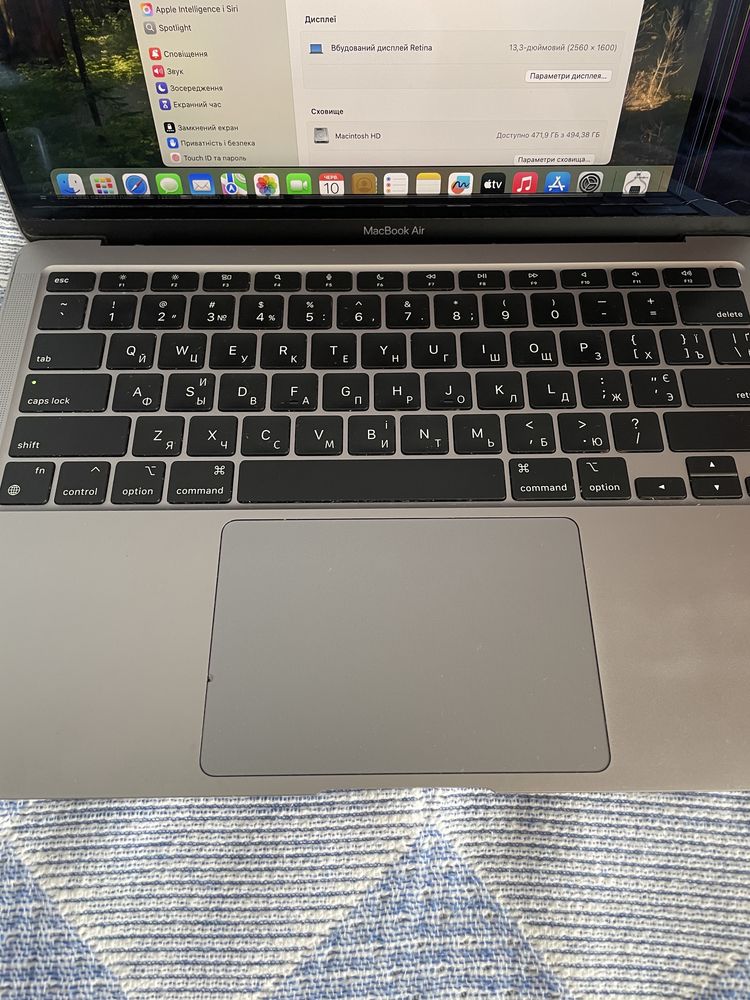 MacBook Air M1, 2020 A2337, SSD 512 Gb, RAM 16 Gb, колір - Space grey