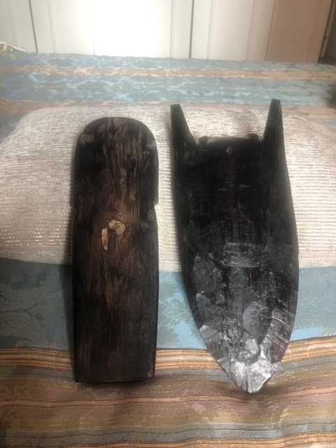 Esculturas artesanais africanas, madeira maciça pau preto, dos anos 60