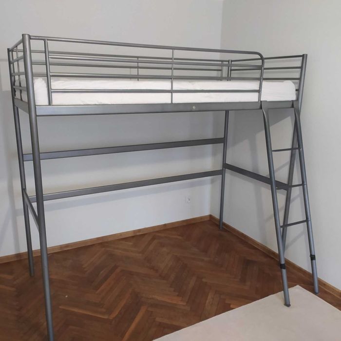 Łóżko piętrowe metalowe, IKEA Svarta