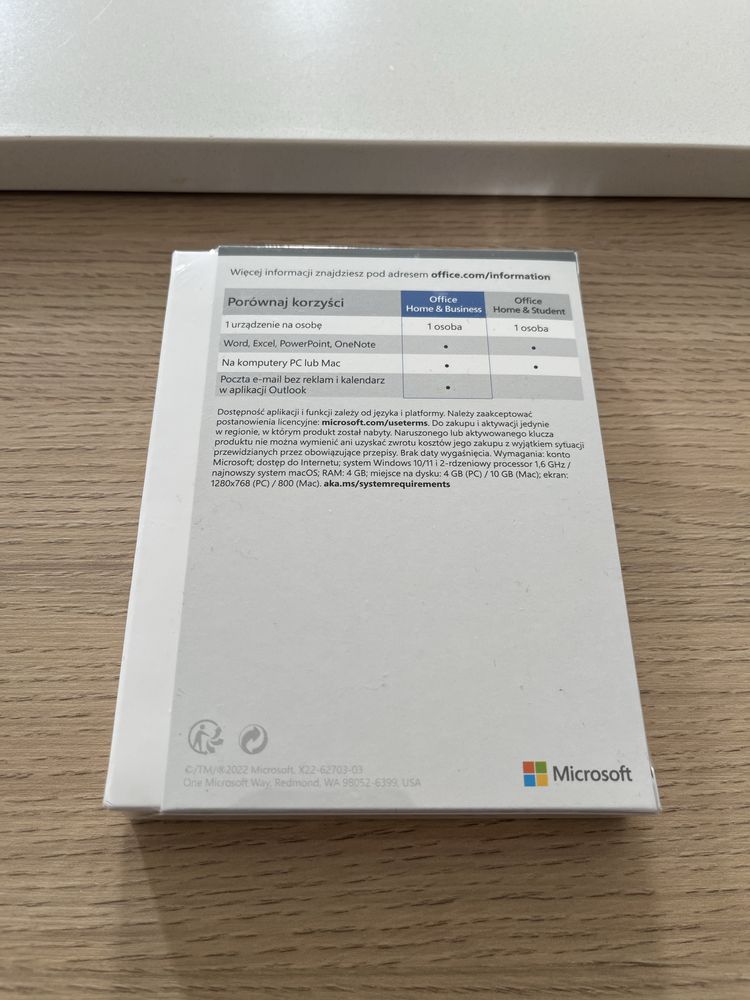 Microsoft Office Home & Business 2021 oprogramowanie 1 komputer PC Mac