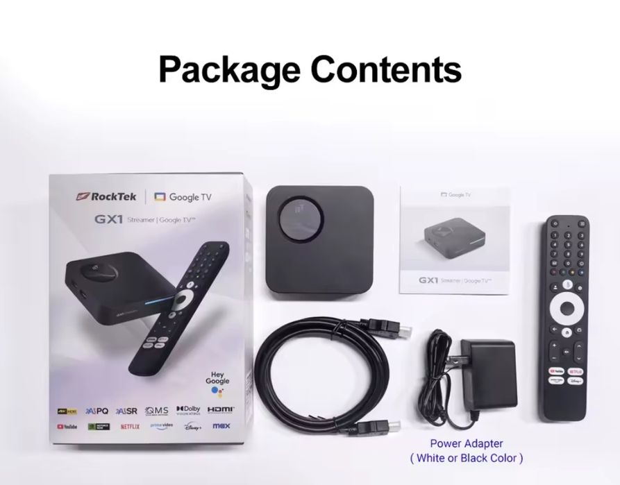 Rocktek GX1 4/32 тв приставка (google tv, смарт, wifi6, av1, netflix)