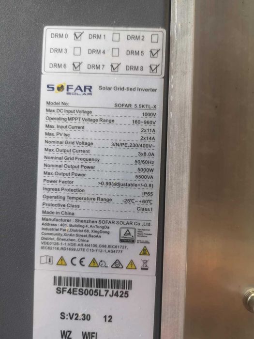 Sprzedam Falownik SOFAR 5.5KTL-X