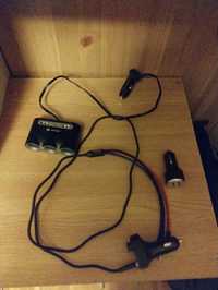 Ładowarki USB do auta + kabel z różnymi koncowkami