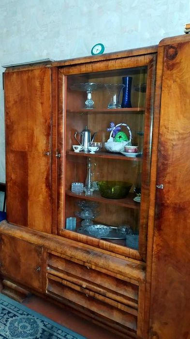 Przedwojenna biblioteczka (witryna) Art Deco - możliwa ZAMIANA!