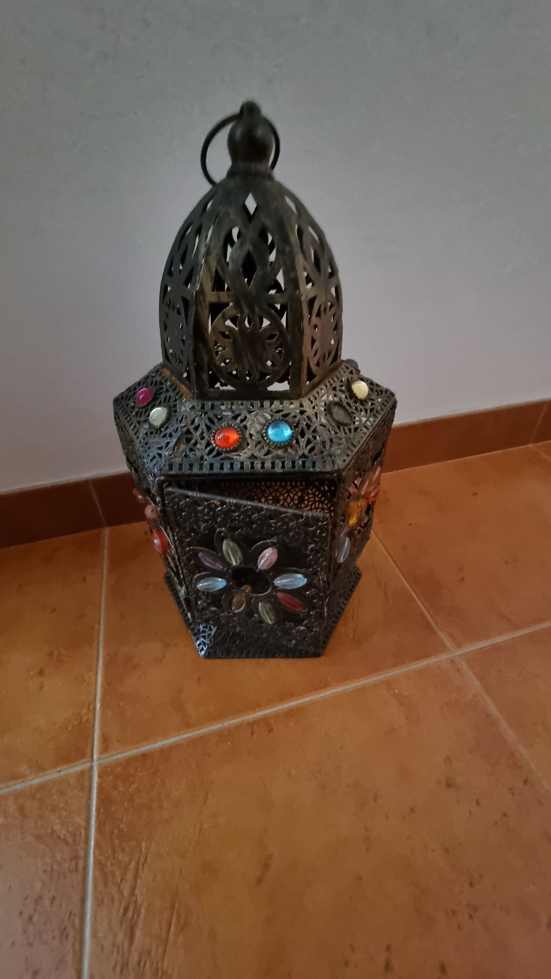 Porta velas em ferro