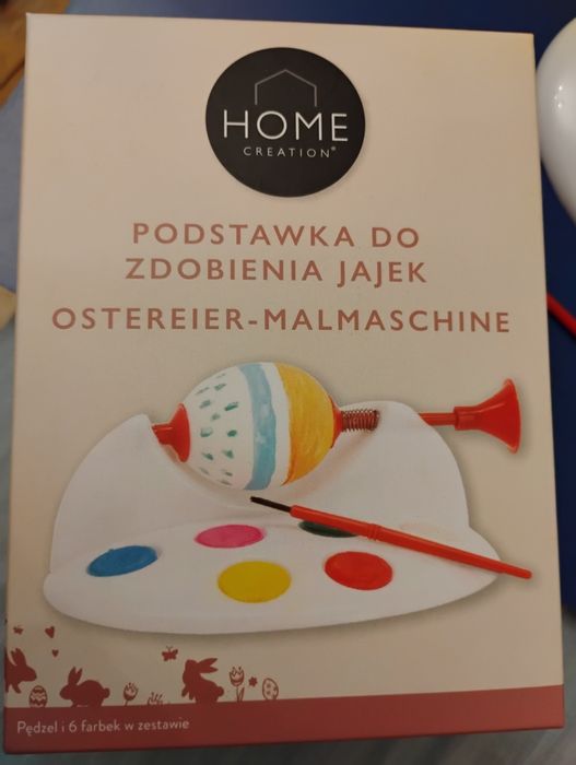 Podstawka do zdobienia jajek nowa farby pędzelek