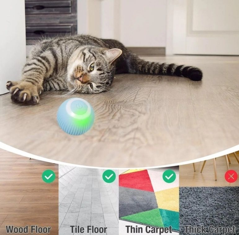 Игрушка для кошки USB smart мяч-шарик с хаотичным движением