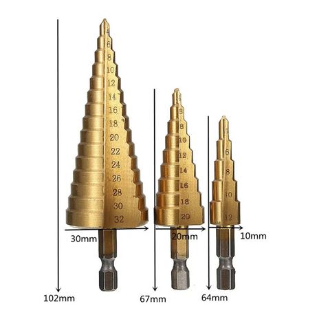 Brocas conicas - varios tipos (2 conj de 3 brocas) - ver descricao