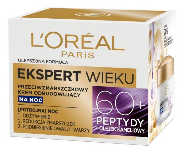 L'Oreal Paris  60+ przeciwzmarszczkowy krem odbudowujący na noc 50ml