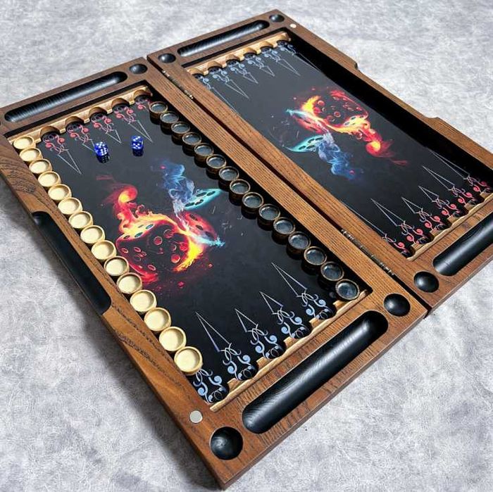 ПРЕМІУМ Нарди з дерева та гартованого скла розмір 48х50