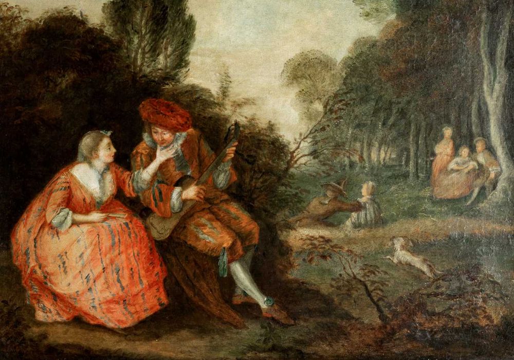 Pintura amor Romantismo Escola Watteau | século XIX