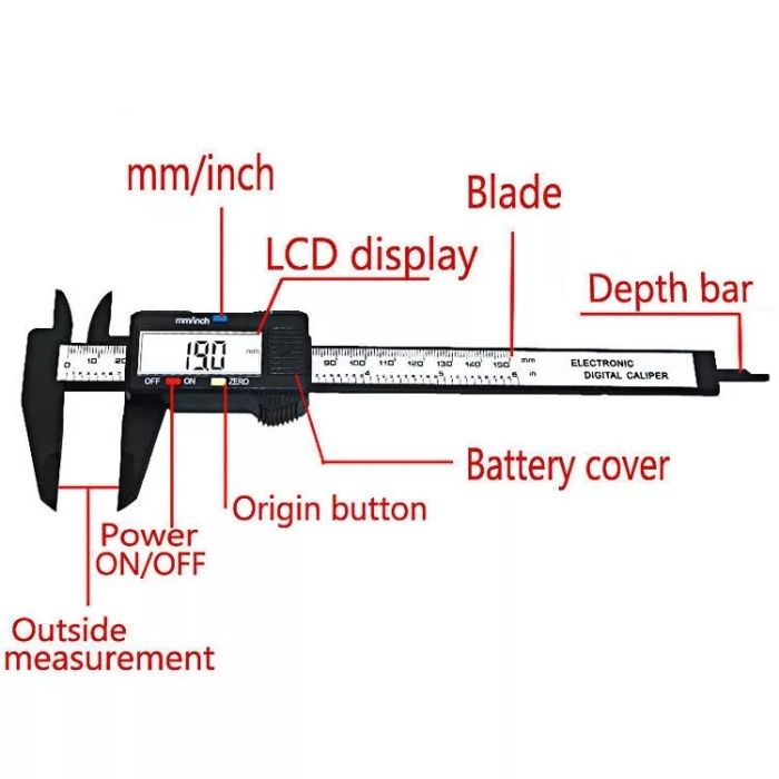 Paquímetro digital, vernier, caliper, paclise, nónio - novo